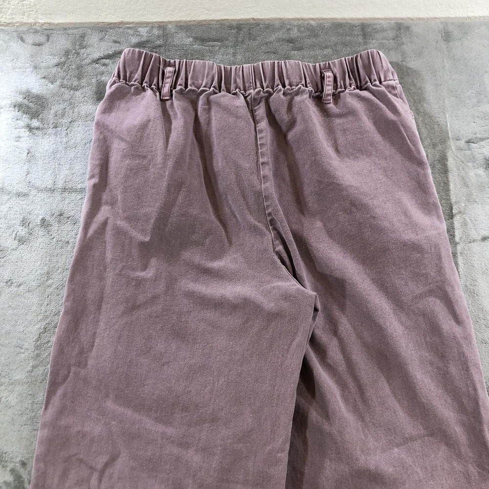 YFB Baggy Wide Leg Pants Womens M Purple Elastic Waist Cotton Lyocell Stretch - Picture 12 of 15